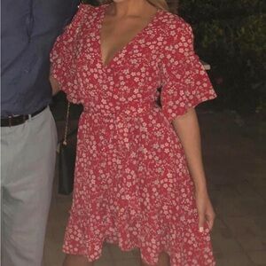 BCBGMaxAzria Red Floral Mini Dress